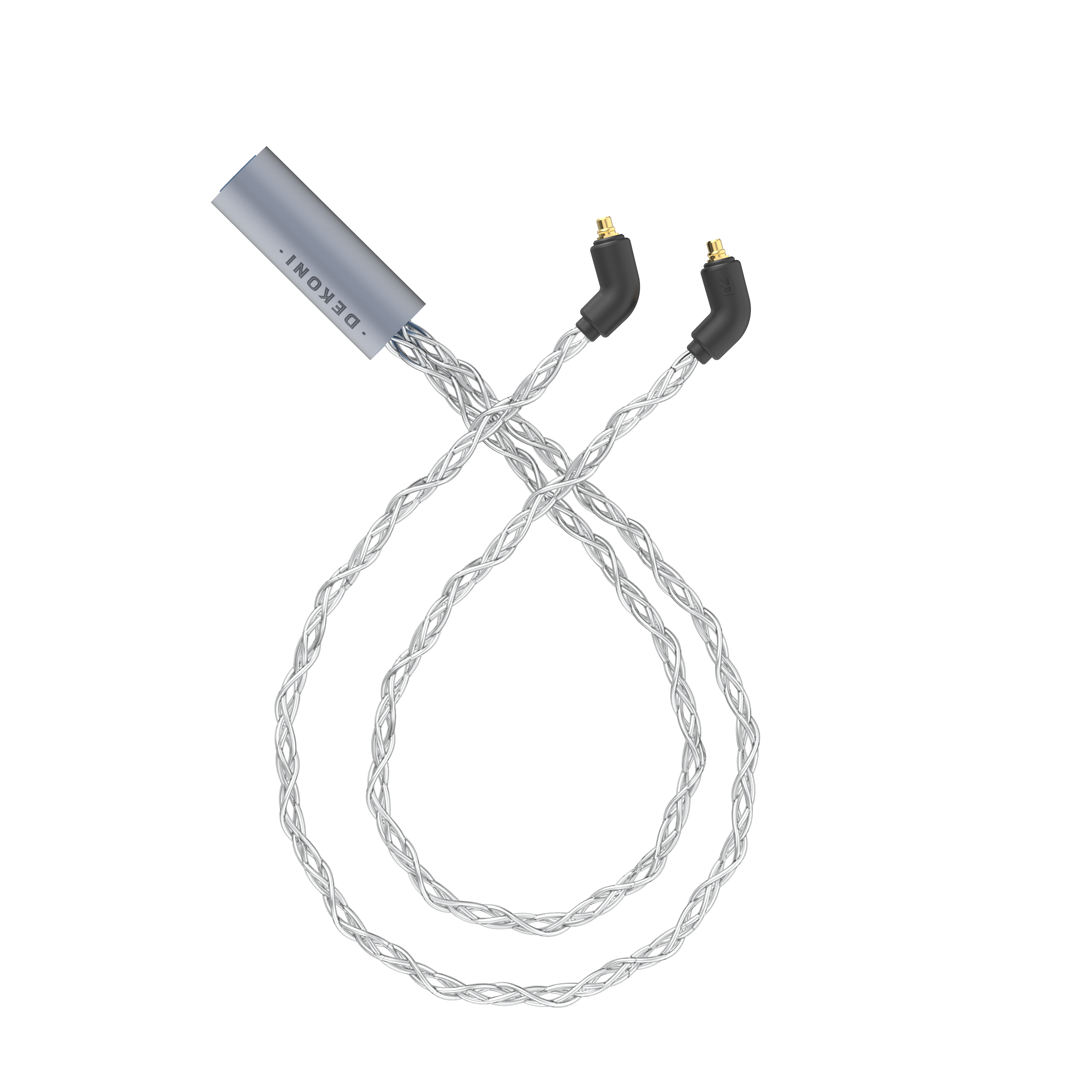 Post-Split MMCX IEM Connectors with Silver Braided Cable