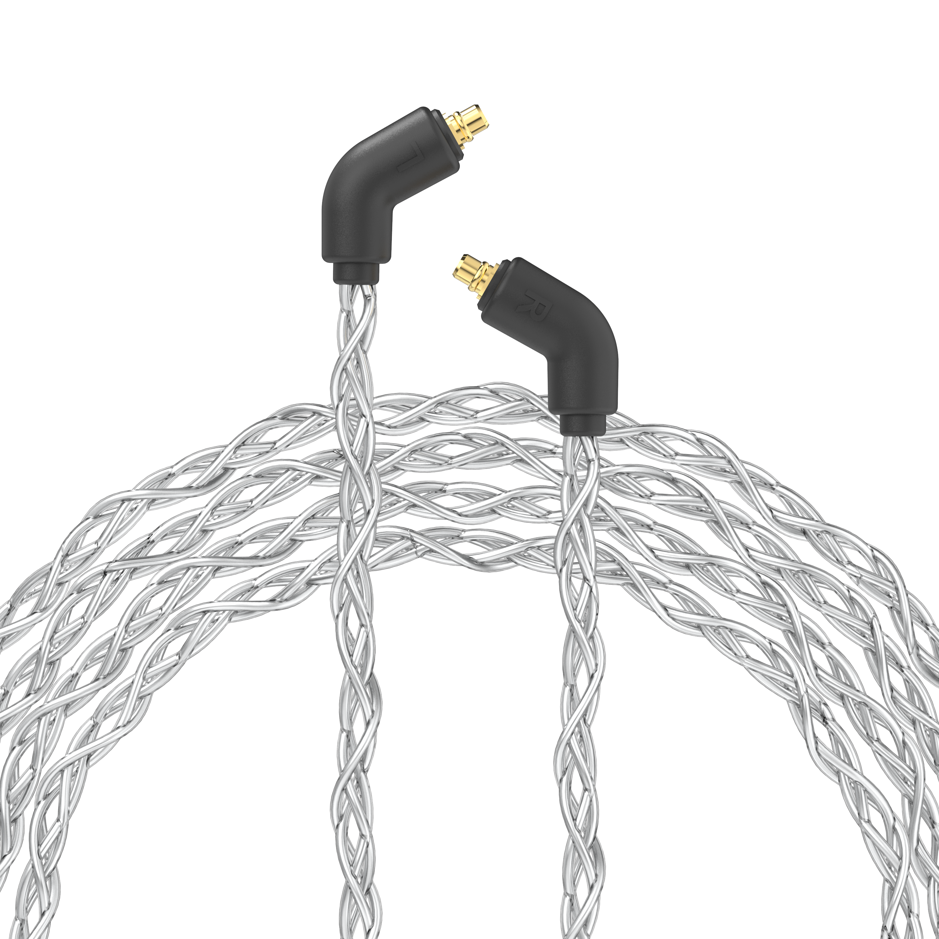 Post-Split MMCX IEM Connectors with Silver Braided Cable