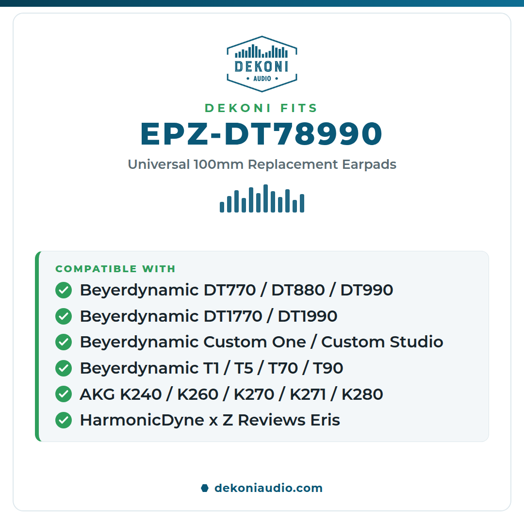 Universal Fit 100mm Replacement Earpads (Fits Beyerdynamic, AKG & More)