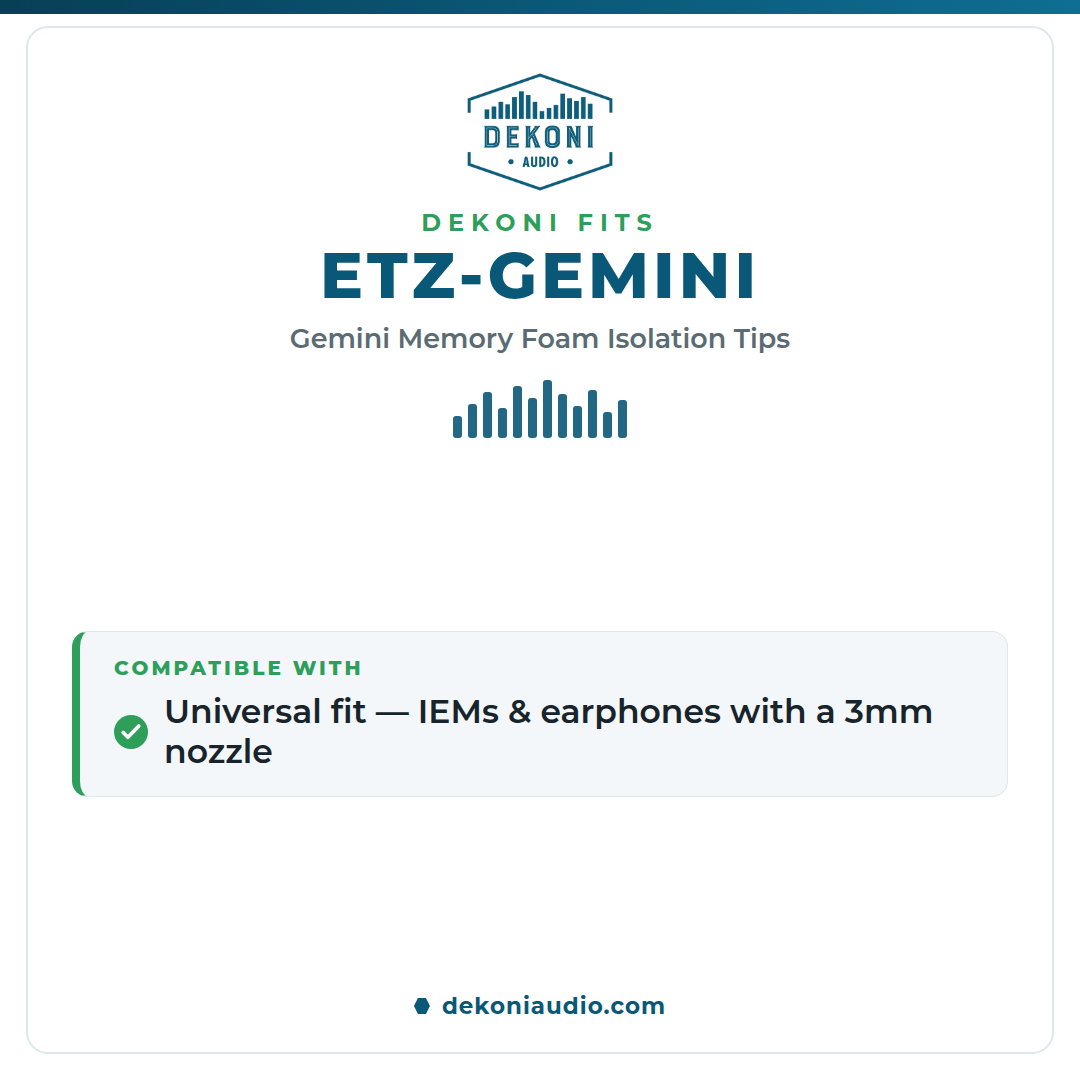 Memory Foam Isolation Earphone Tips Black - Gemini 3mm