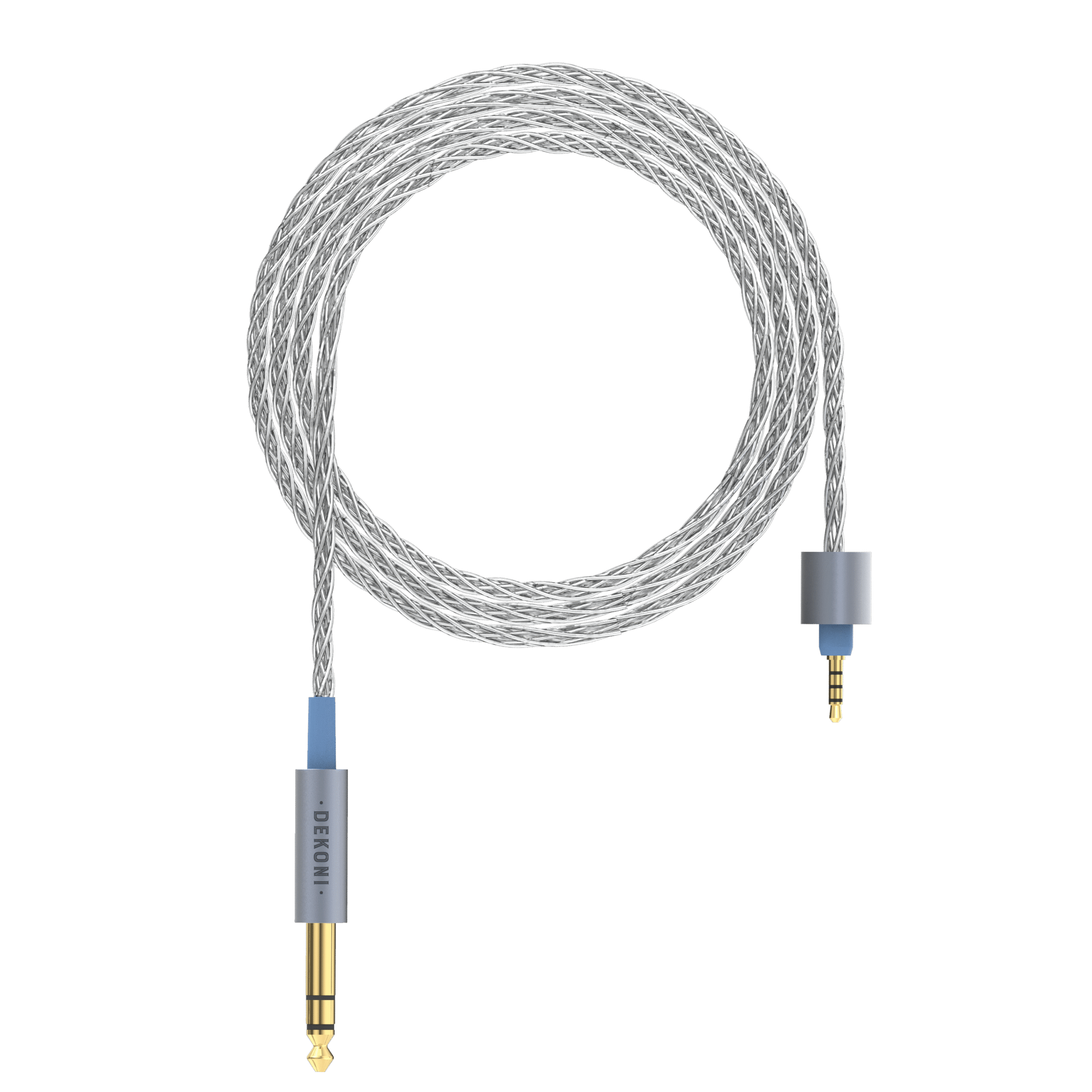 Presplit 6.35mm Unbalanced Silver Braided Cable