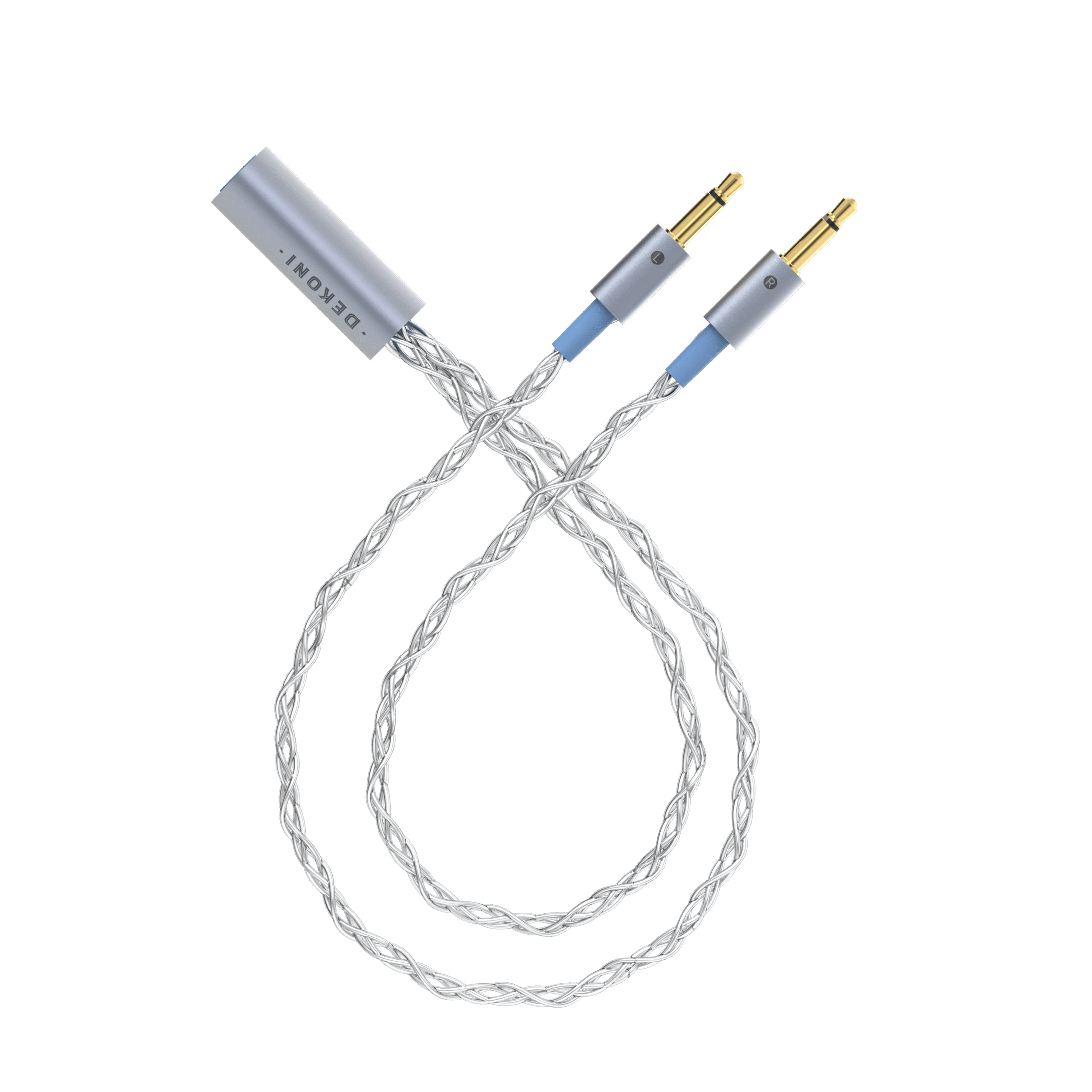 Dekoni Audio Post-Split 3.5mm Silver Braided Cable