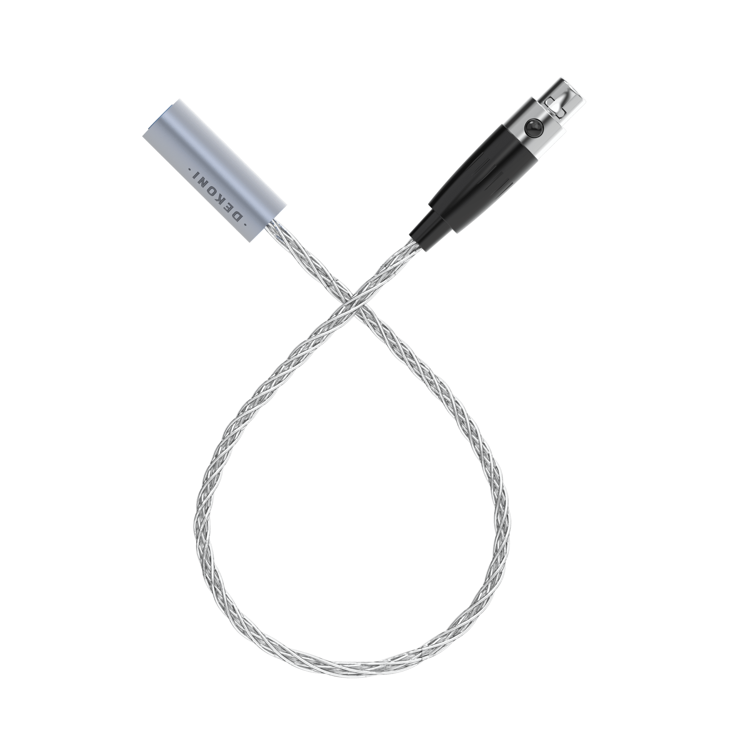 Post-Split Silver Braided Cable with Single 3-pin Mini XLR
