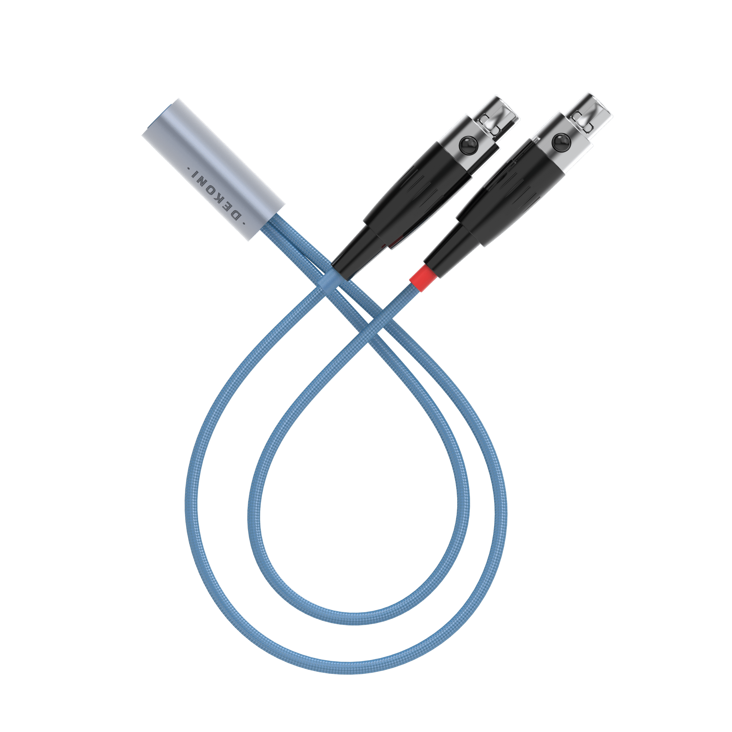 Postsplit 4-Pin Mini-XLR Connectors with Blue Nylon Woven Jacket 