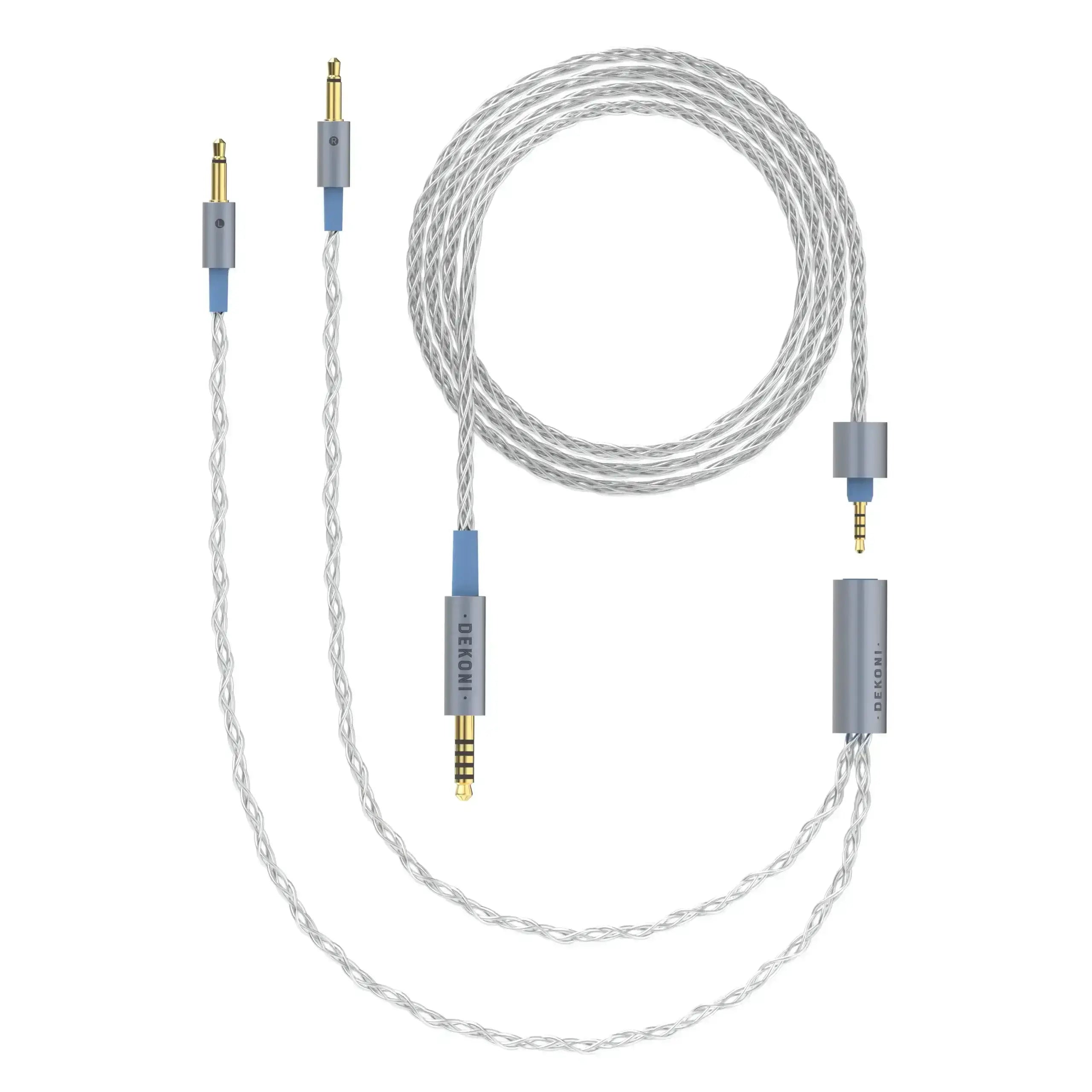 Dekoni Audio Ensemble 4.4mm 64" Braided Cable with 3.5mm Headphone Connectors