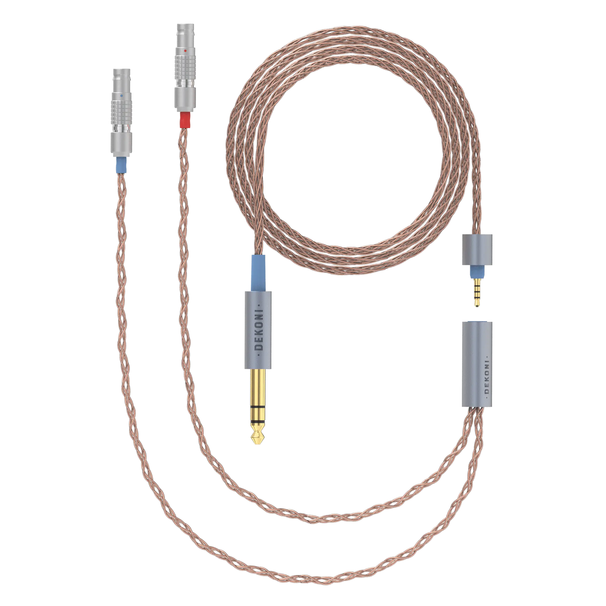 Dekoni Audio Ensemble 1/4" 64" PCUHD Cable with 2 Pin Utopia Lemo Headphone Connectors