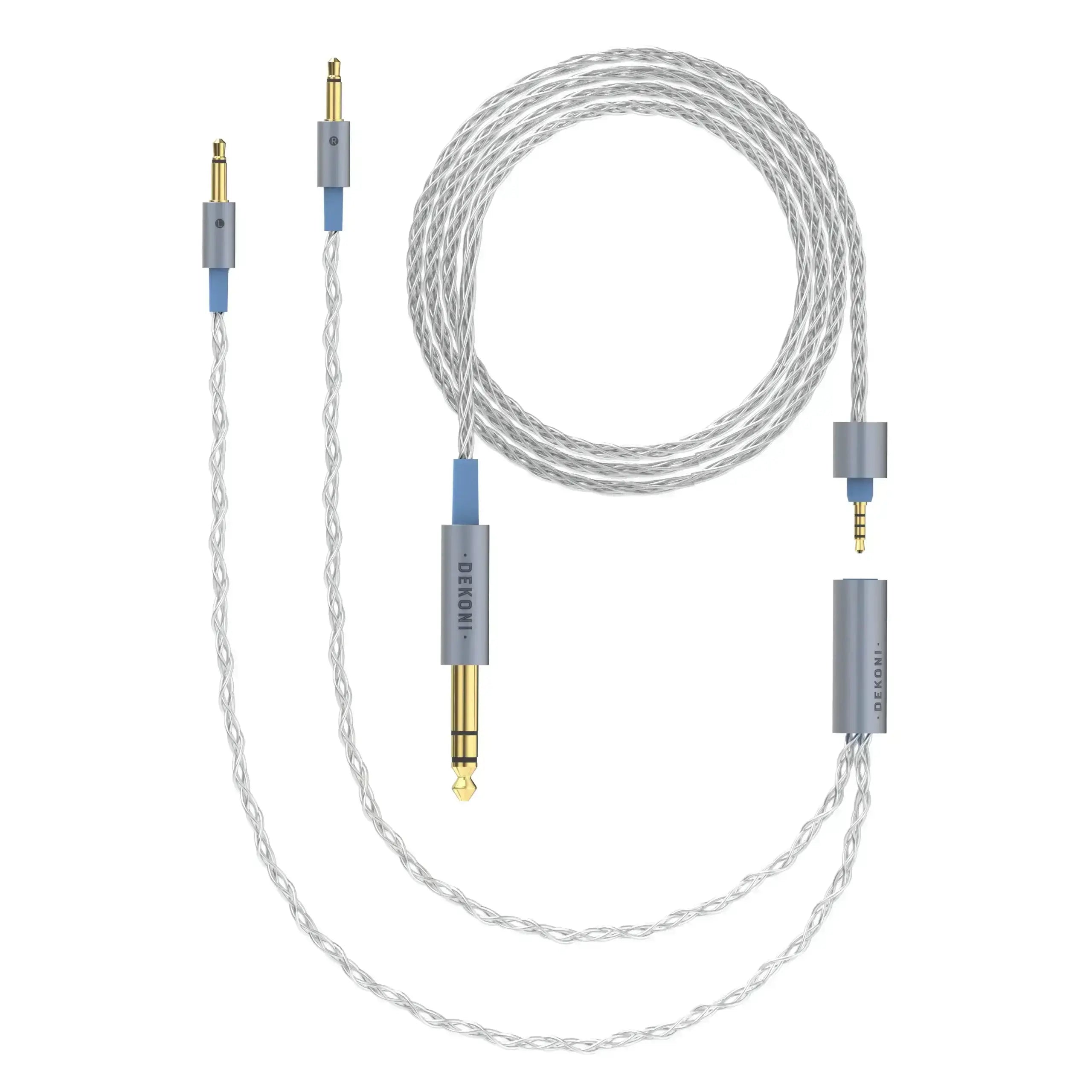 Dekoni Audio Ensemble 1/4" 64" Braided Cable with 3.5mm Headphone Connectors