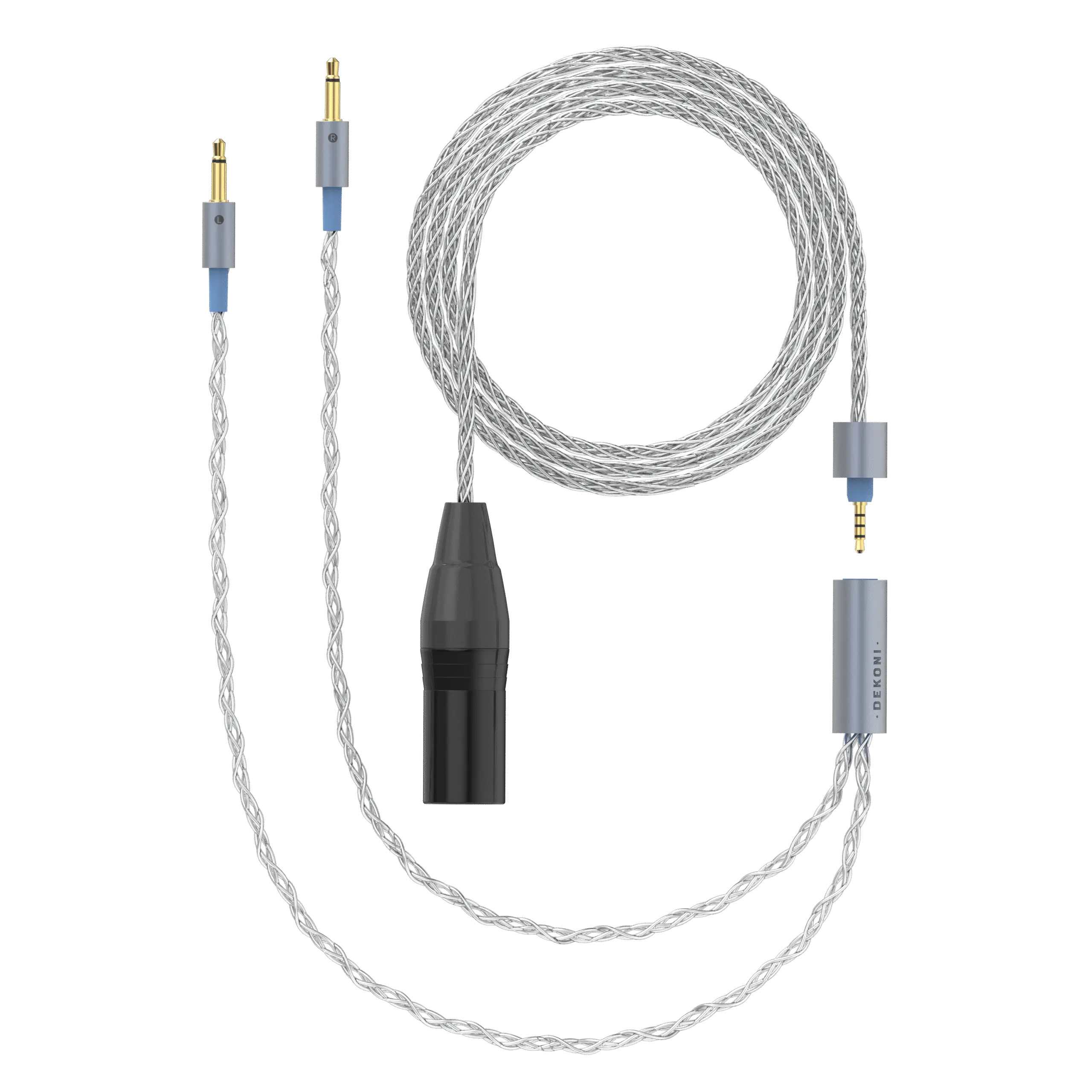 Dekoni Audio Ensemble 4-Pin XLR 64" Braided Cable Cable with 3.5mm Headphone Connectors