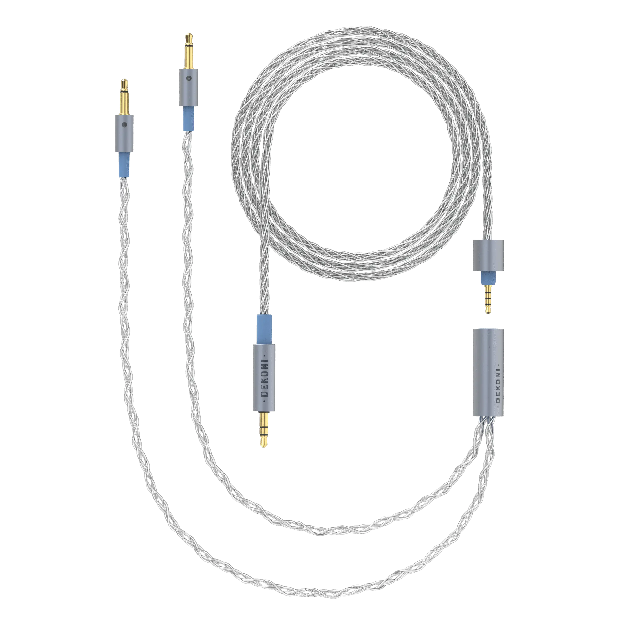 Dekoni Audio Ensemble 1/8" 64" Braided Cable with 3.5mm Headphone Connectors