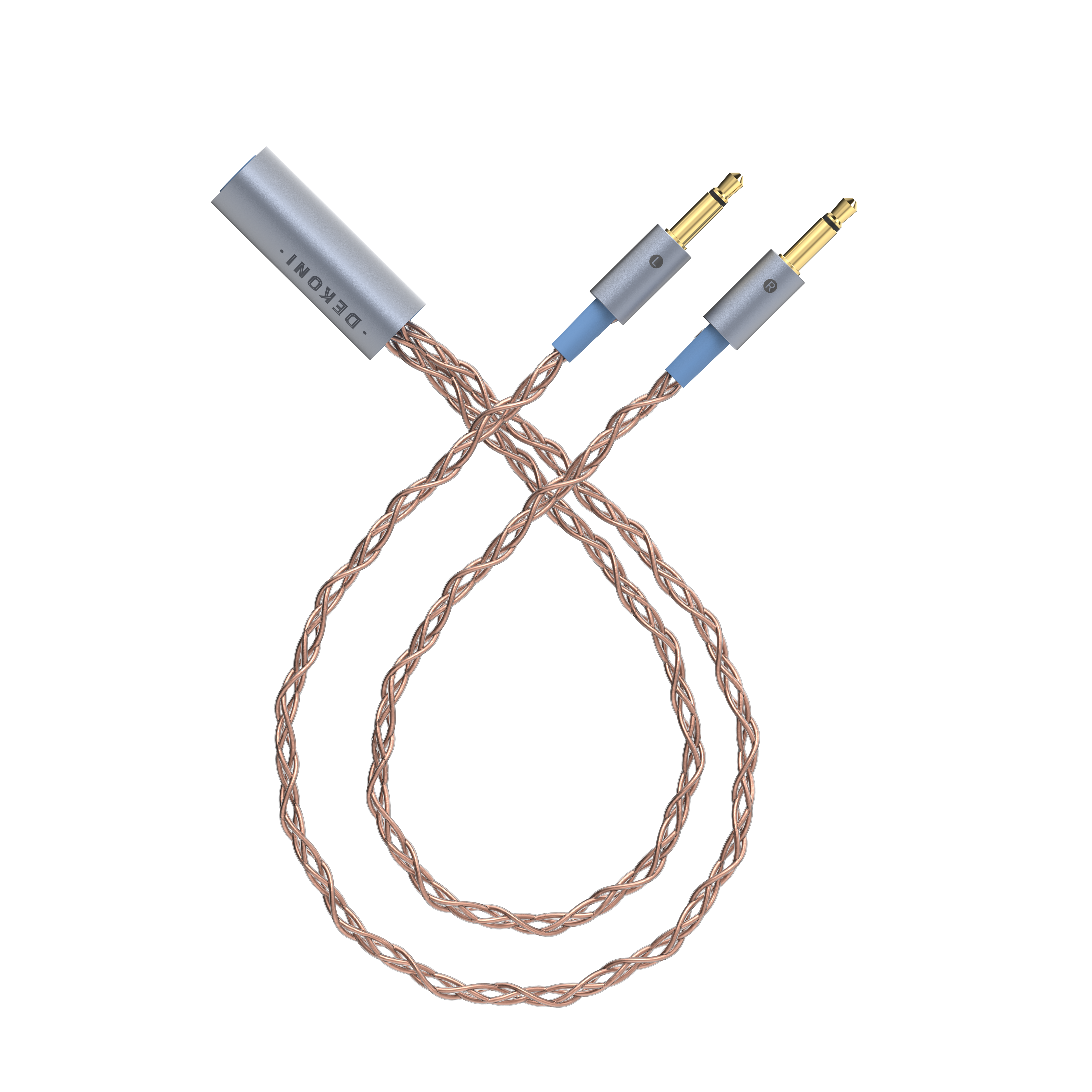 Dekoni Audio Ensemble TS 3.5mm Plugs Braided PCUHD Y-Split