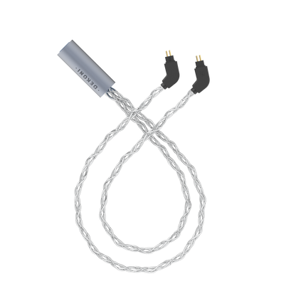 Post-Split 2-Pin IEM Connectors with Silver Braided Cable