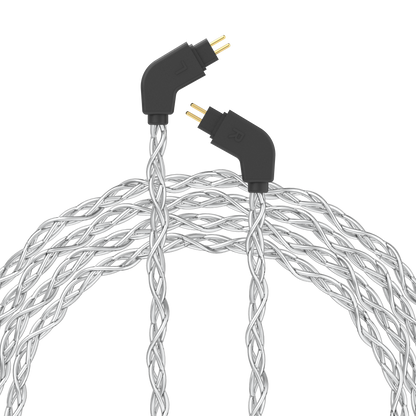Post-Split 2-Pin IEM Connectors with Silver Braided Cable