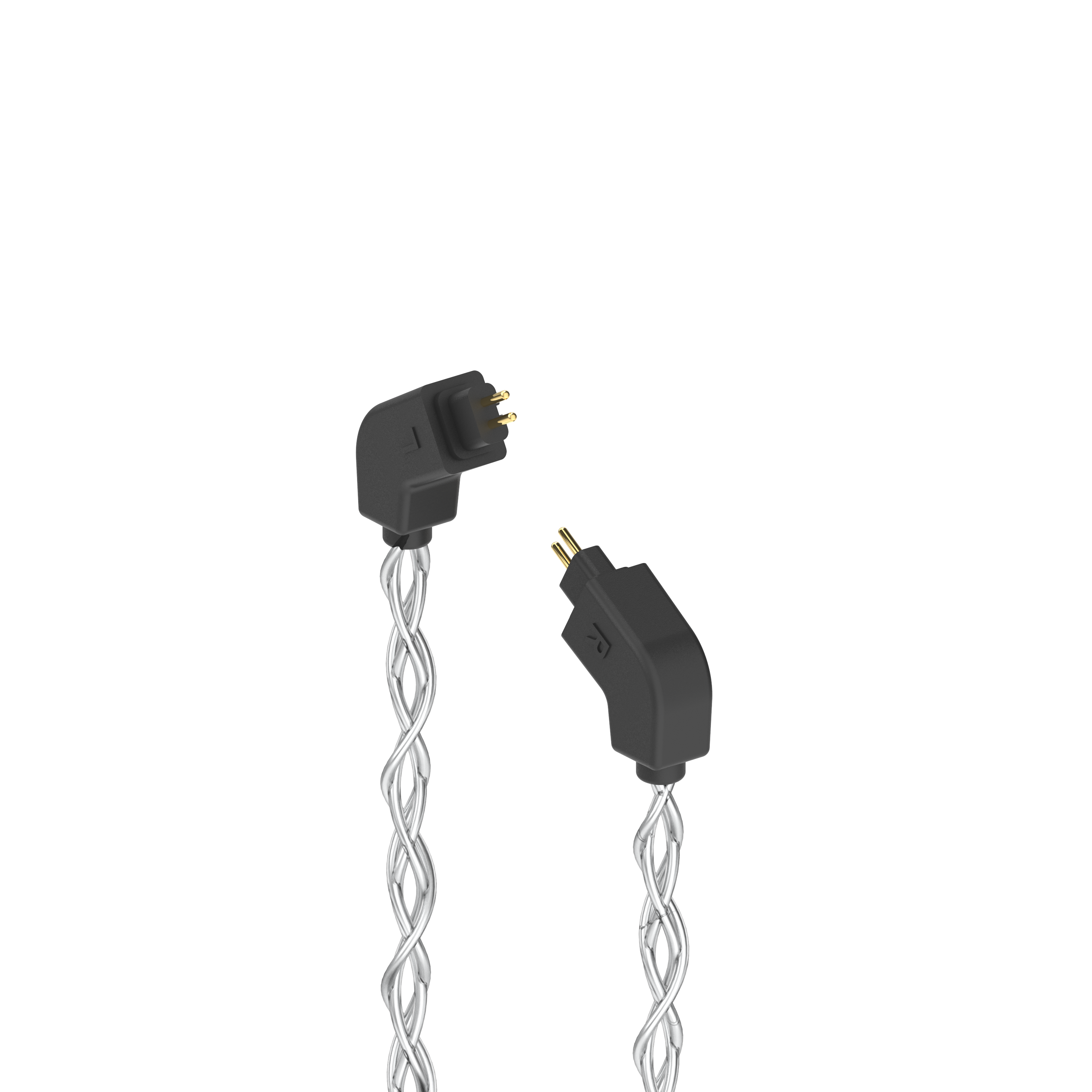 Post-Split 2-Pin IEM Connectors with Silver Braided Cable