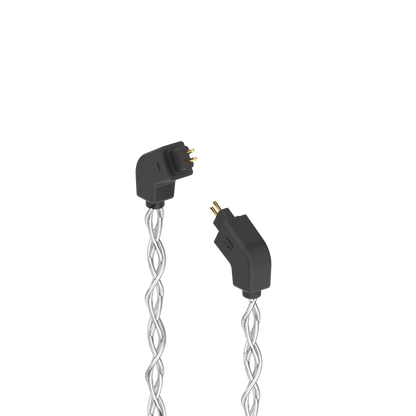 Post-Split 2-Pin IEM Connectors with Silver Braided Cable
