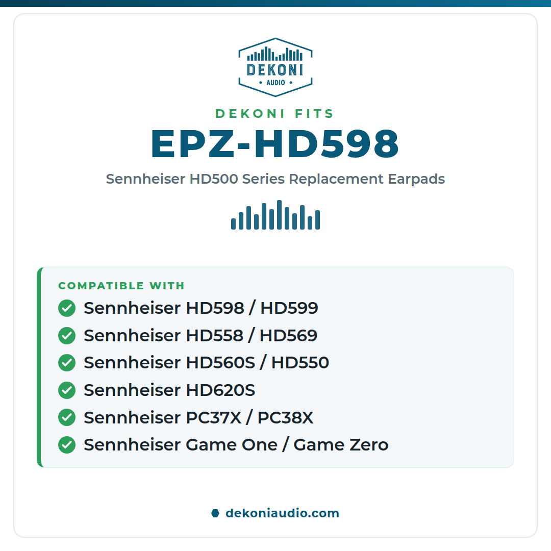 Replacement Earpads for Sennheiser HD598/599, HD620S, PC37X, PC38X Headphones