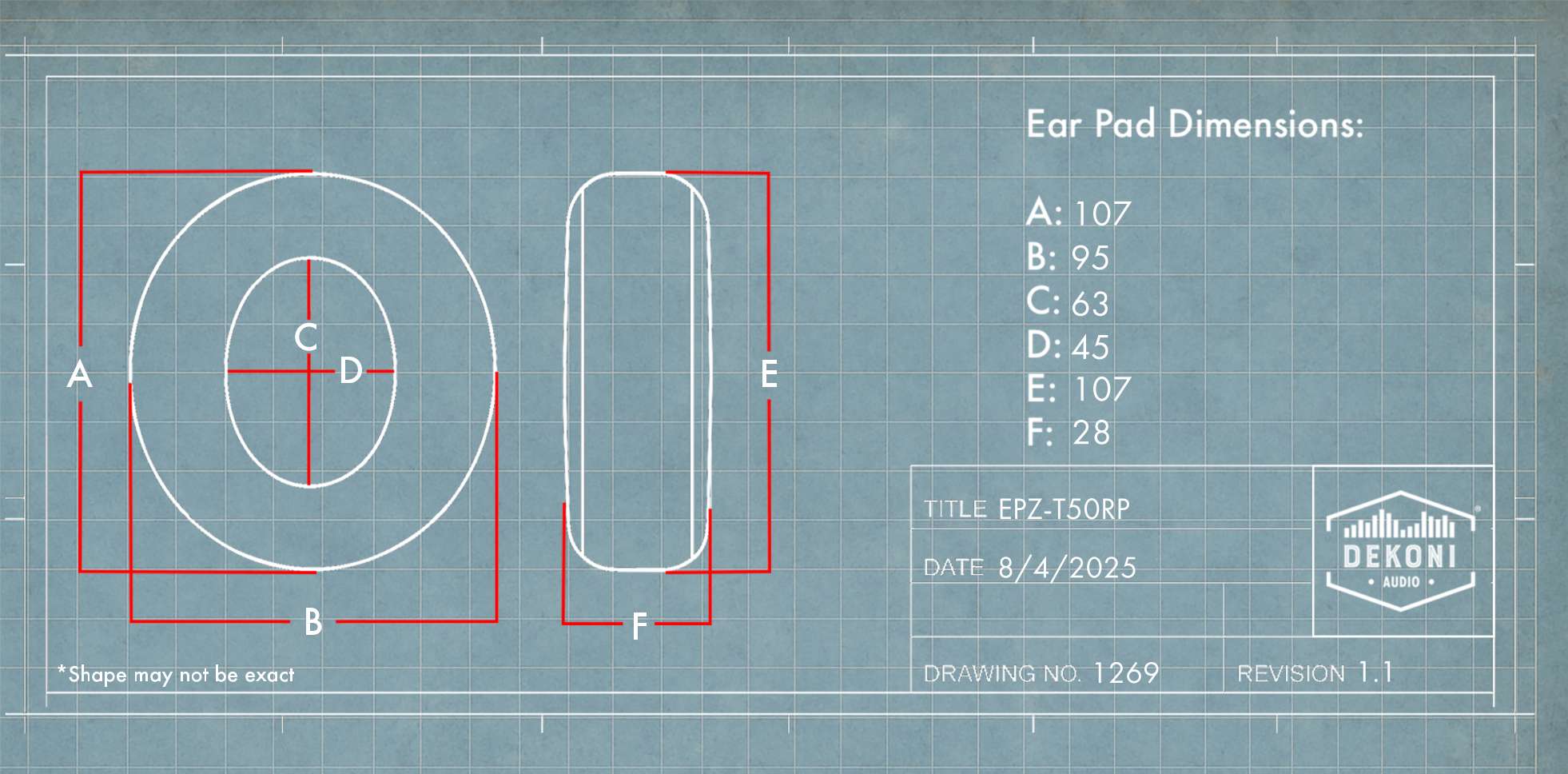 Replacement Earpads for the Fostex T20RP, T40RP, T50RP Series Headphones