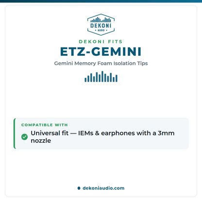 Memory Foam Isolation Earphone Tips Black - Gemini 3mm