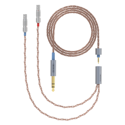 Dekoni Audio Ensemble 1/4" 64" PCUHD Cable with 2 Pin Utopia Lemo Headphone Connectors
