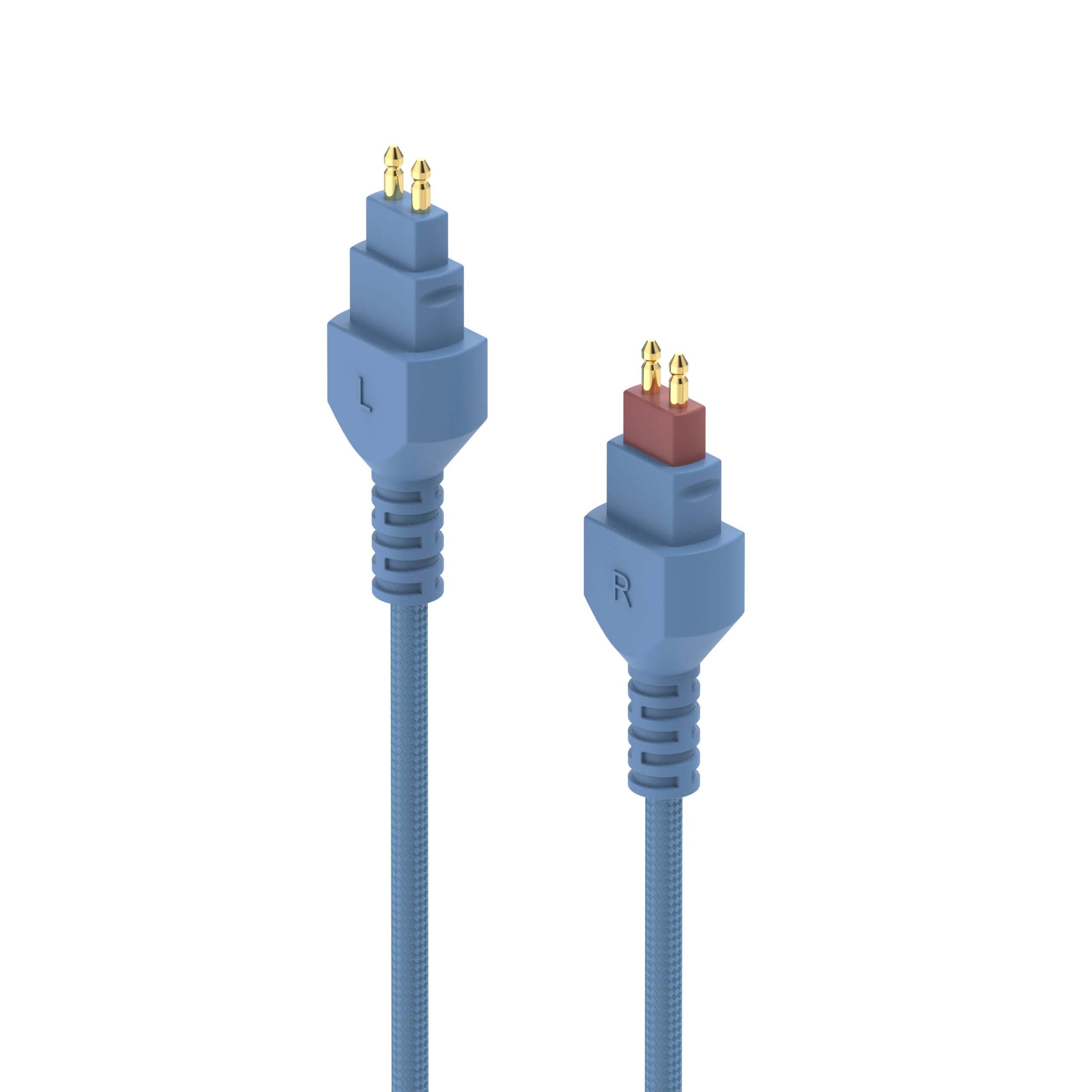 Postsplit HD600 Connectors with Blue Nylon Jacket