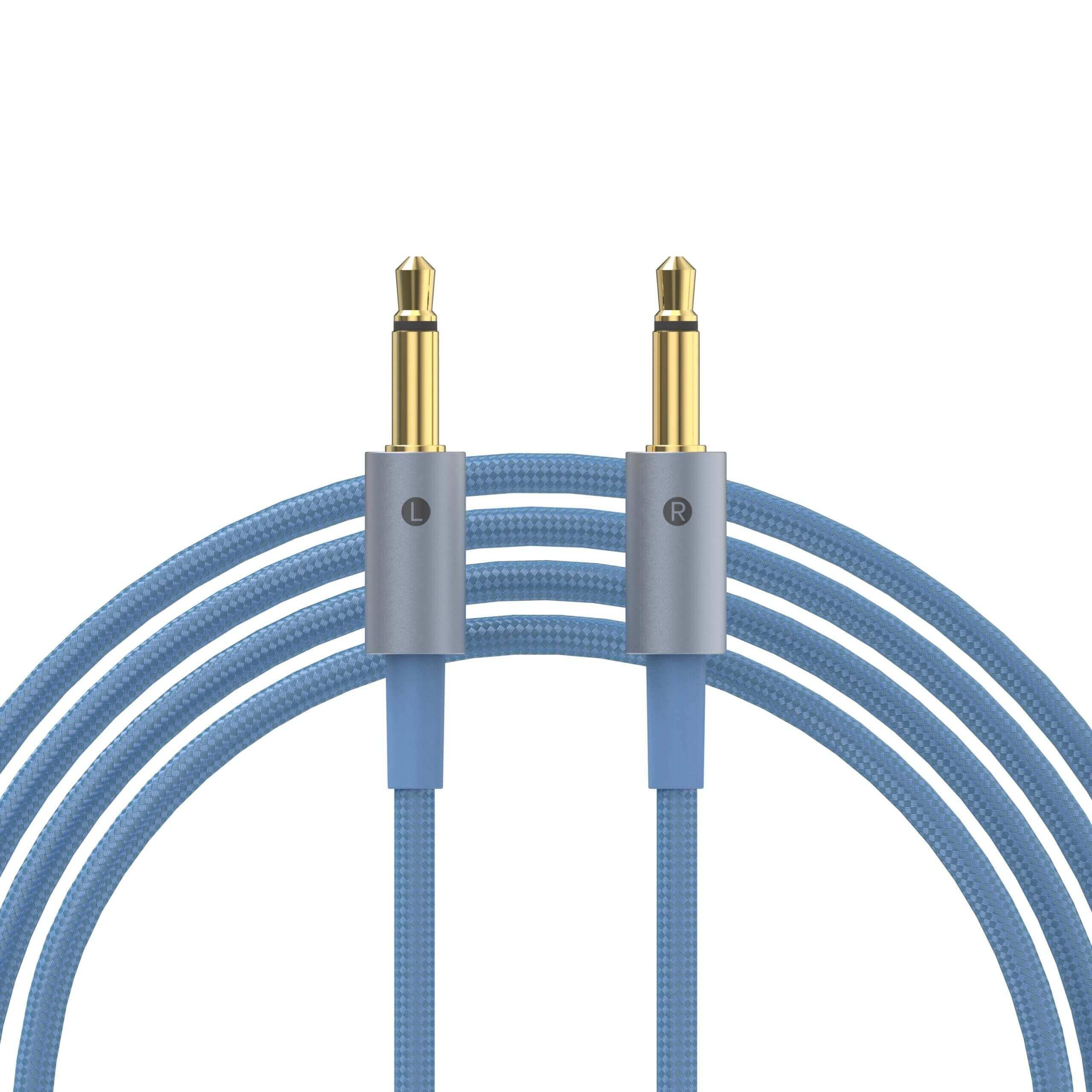 Postsplit 3.5mm Connectors with Silver Braided Cable