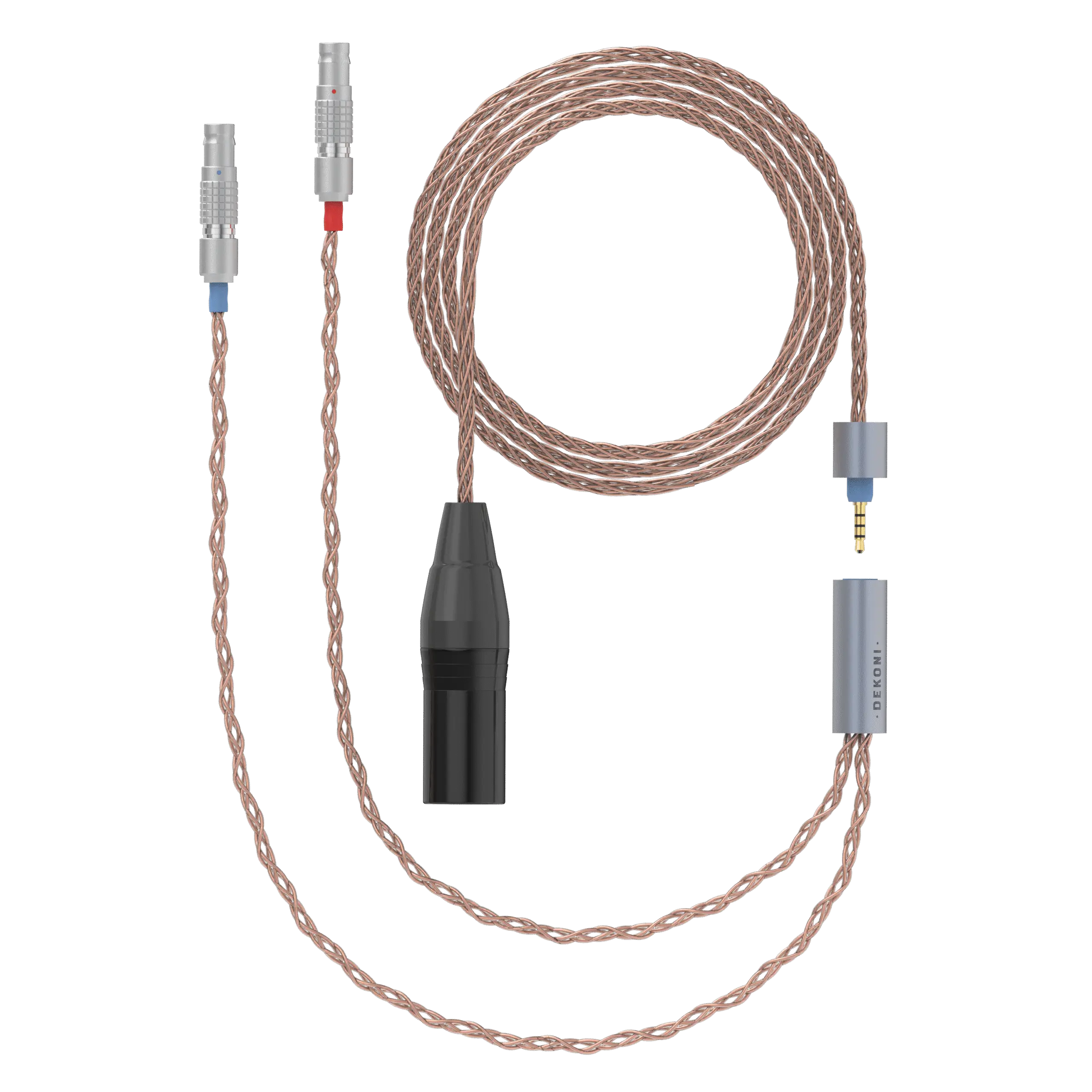 Dekoni Audio Ensemble 4-Pin XLR 64" PCUHD Cable with 2 Pin Utopia Lemo Headphone Connectors