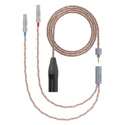 Dekoni Audio Ensemble 4-Pin XLR 64" PCUHD Cable with 2 Pin Utopia Lemo Headphone Connectors