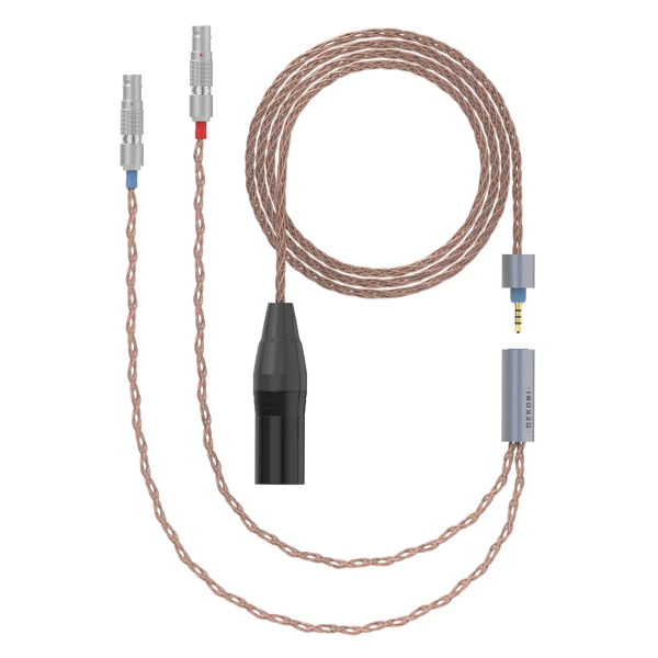 ヘッドホン Premium Black-Copper headphone cable XLR Dekoni Audio Ensemble XLR Cable | Utopia Lemo 52