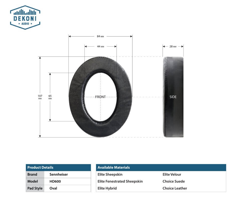 Dekoni Elite Hybrid replacement earpads for the Sennheiser HD6XX